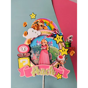 Arquivo de Corte Topo de Bolo Peach Super Mario | Studio