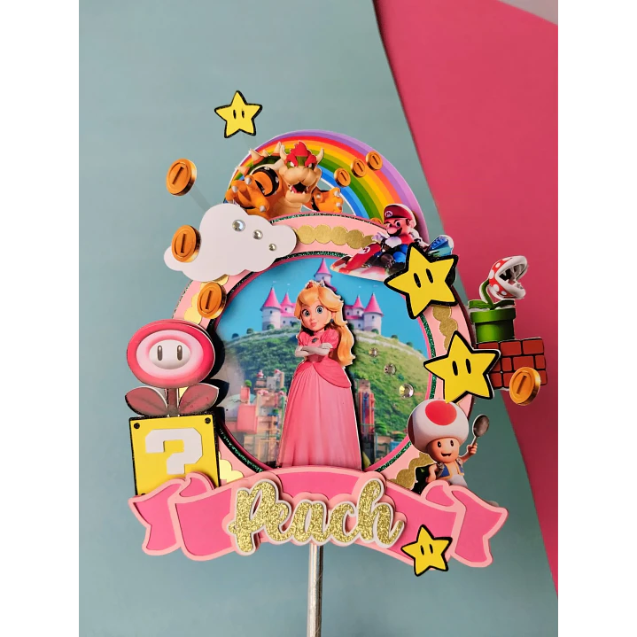 Arquivo de Corte Topo de Bolo Peach Super Mario | Studio 1