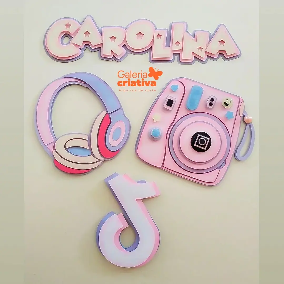 Arquivo de Corte Topo de Bolo Tik Tok Candy | Studio + SVG 1