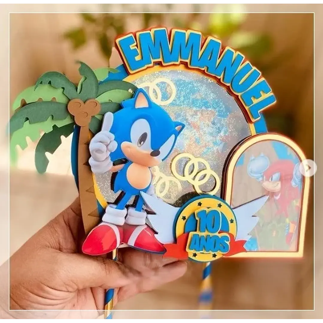 Arquivo de Corte Topo de Bolo Sonic | Studio 1