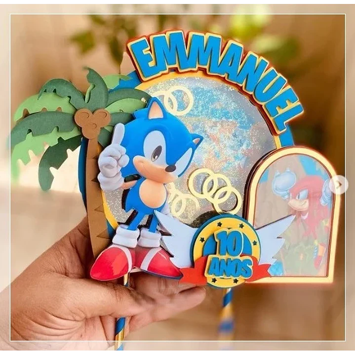 Arquivo de Corte Topo de Bolo Sonic | Studio 1