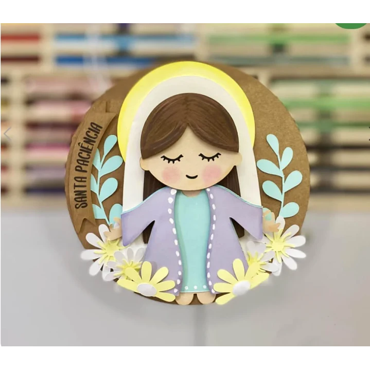 Arquivo de Corte Topo de Bolo Mandala Santa Paciência | Studio + PDF + SVG 1