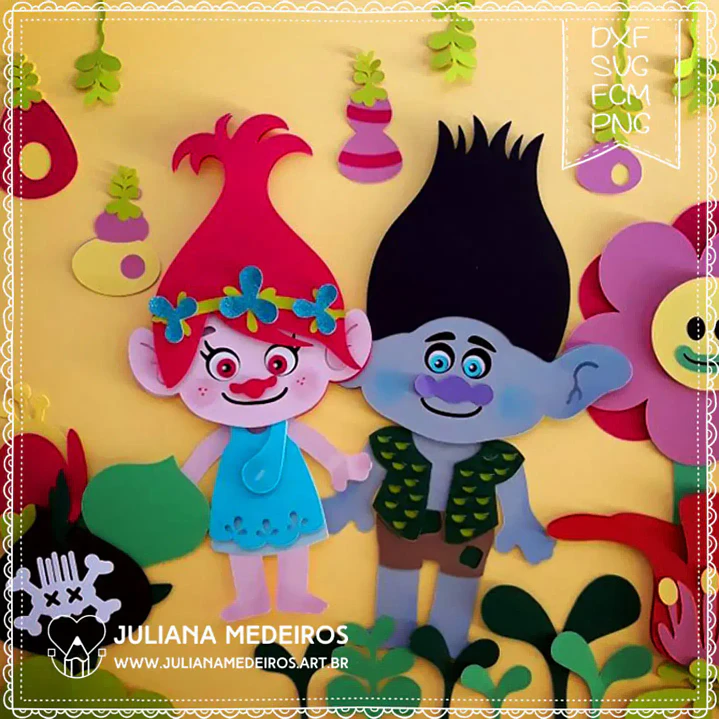 Arquivo de Corte Topo de Bolo Trolls 5 | Studio 1