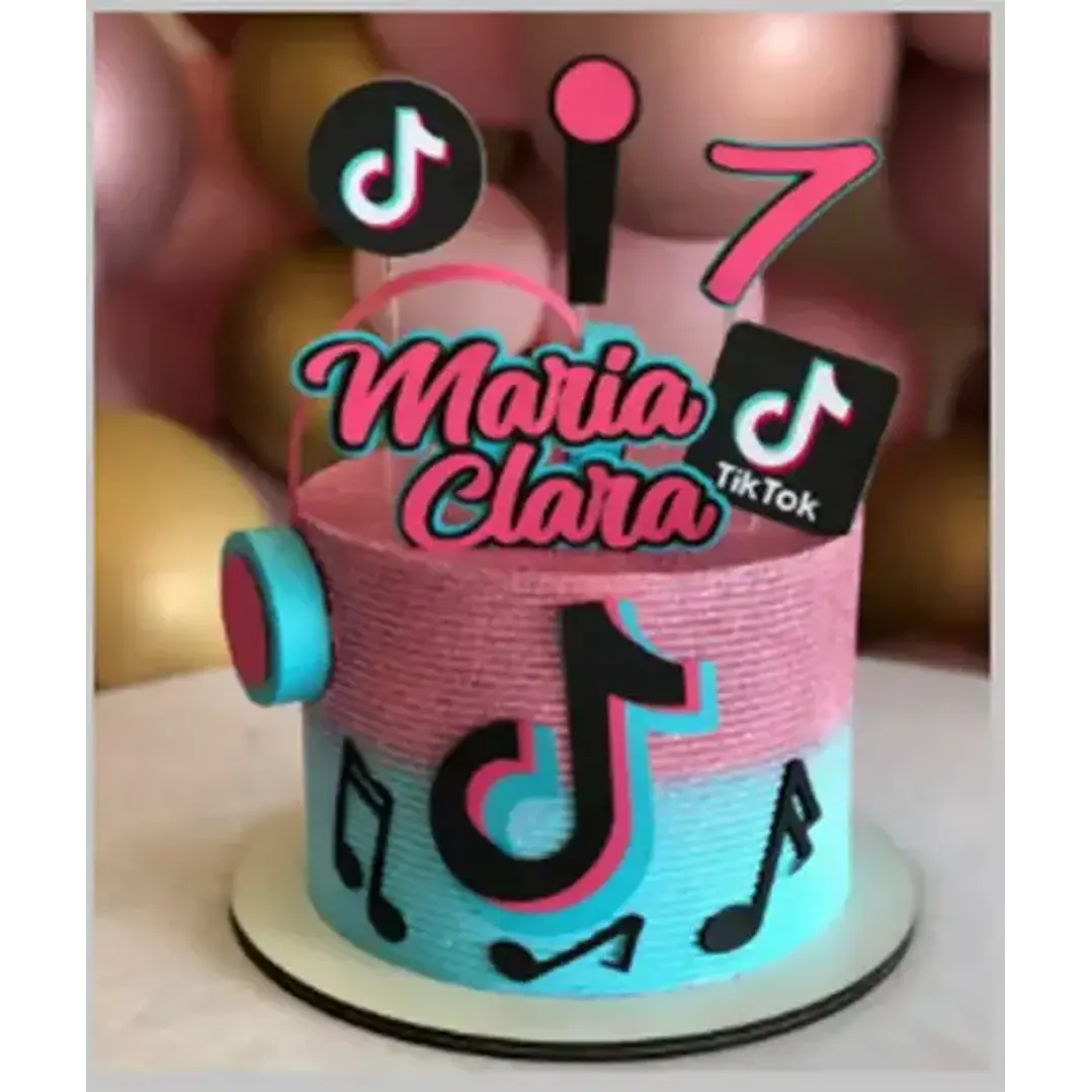 Arquivo de Corte Topo de Bolo Tik tok 24 | Studio 1