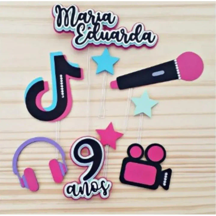 Arquivo de Corte Topo de Bolo Tik tok 26 | Studio 1