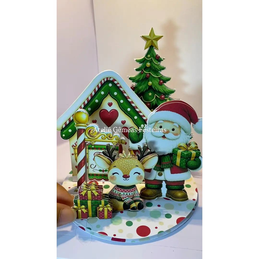 Arquivo de Corte Topo de Bolo Cenário Papai Noel | Studio 1