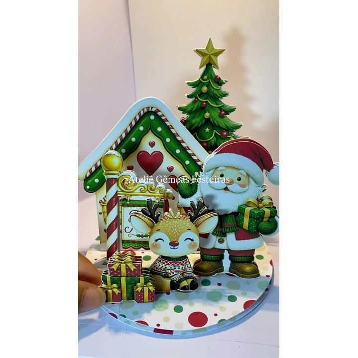 Arquivo de Corte Topo de Bolo Cenário Papai Noel | Studio 1