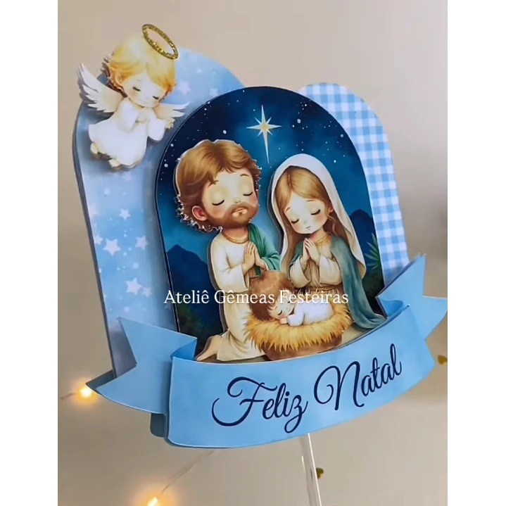 Arquivo de Corte Topo de Bolo Cenário Natal Presépio | Studio 1