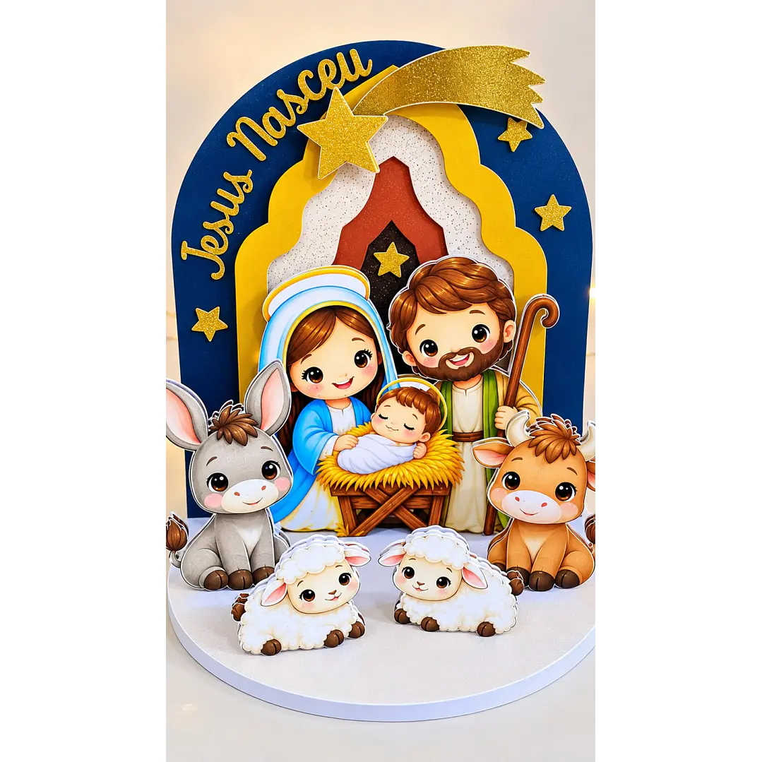Arquivo de Corte Topo de Bolo Cenário Natal Presépio | Studio 1
