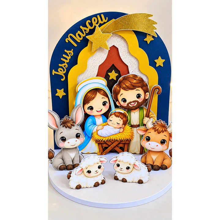 Arquivo de Corte Topo de Bolo Cenário Natal Presépio | Studio 1