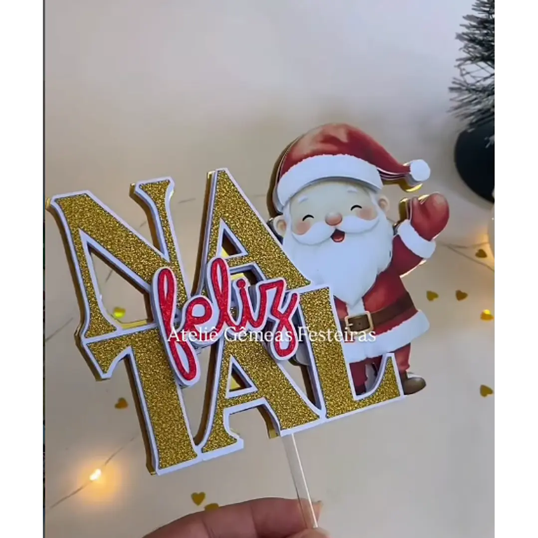 Arquivo de Corte Topo de Bolo Natal Papai Noel | Studio 1