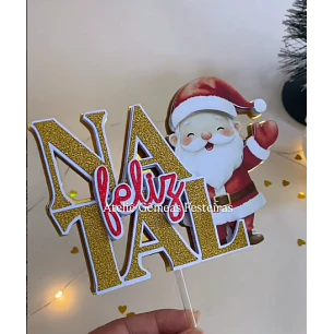 Arquivo de Corte Topo de Bolo Natal Papai Noel | Studio