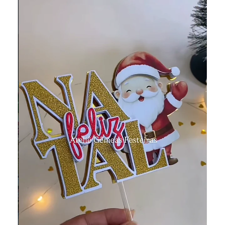 Arquivo de Corte Topo de Bolo Natal Papai Noel | Studio 1