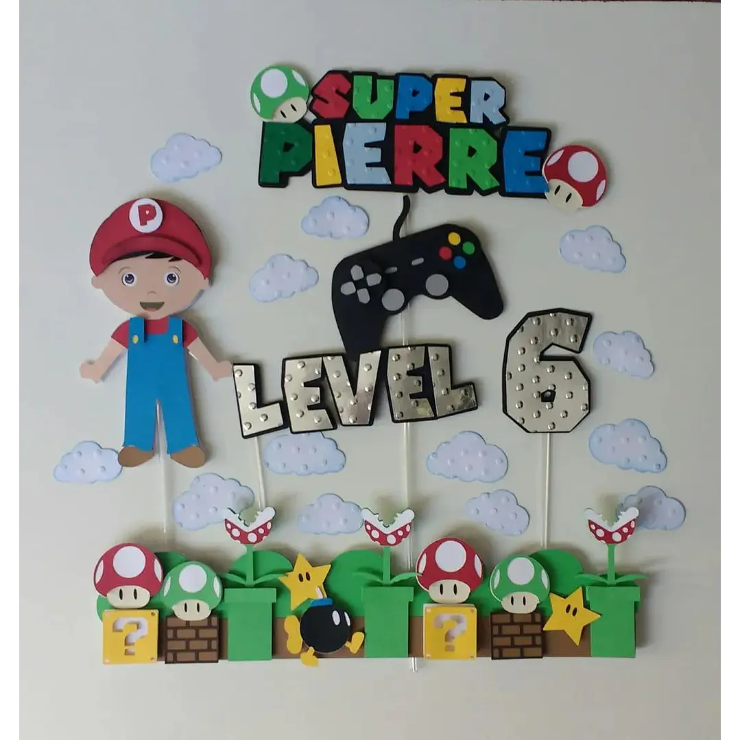 Arquivo de Corte Topo de Bolo Super Mario 23  | Studio 1