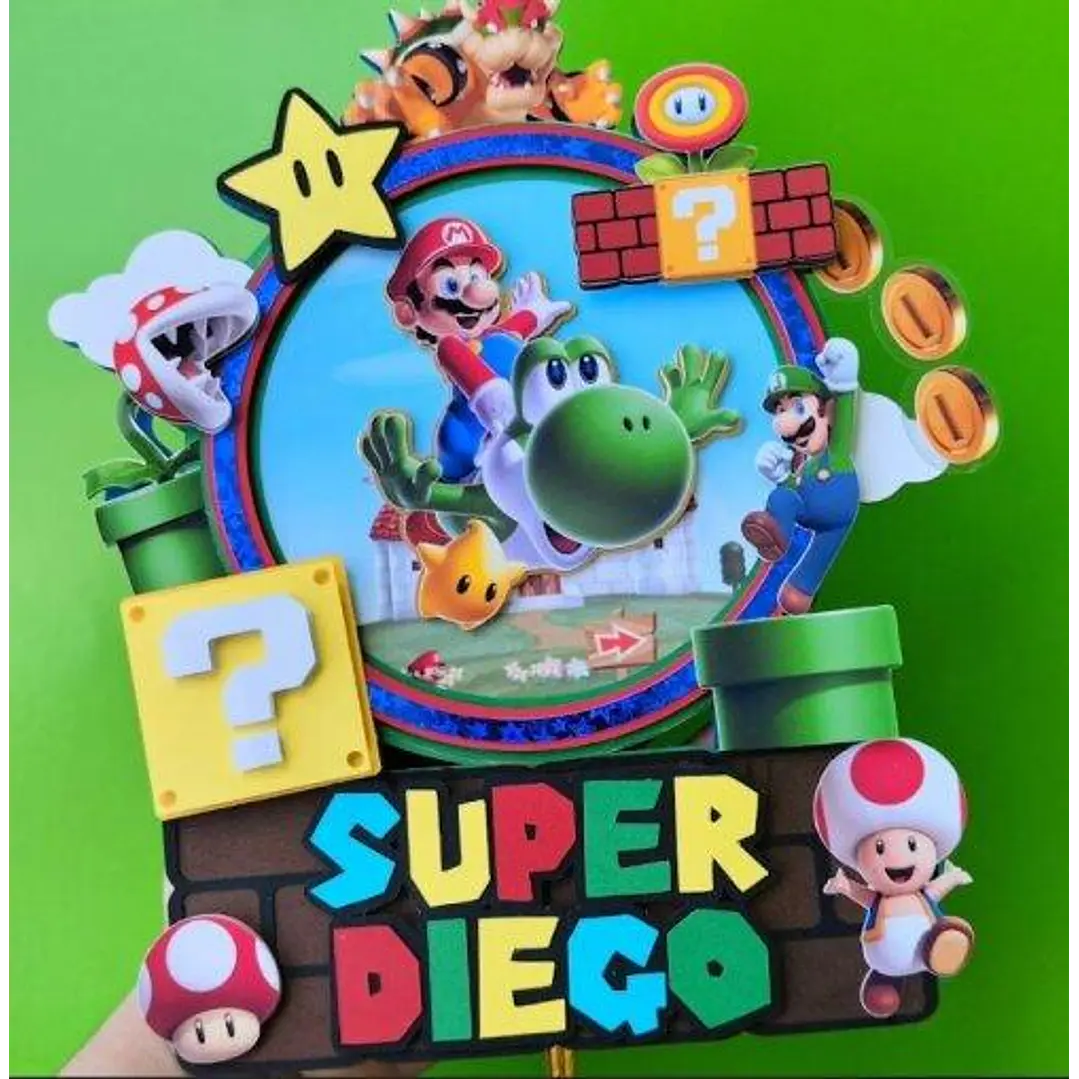 Arquivo de Corte Topo de Bolo Super Mario 24  | Studio 1