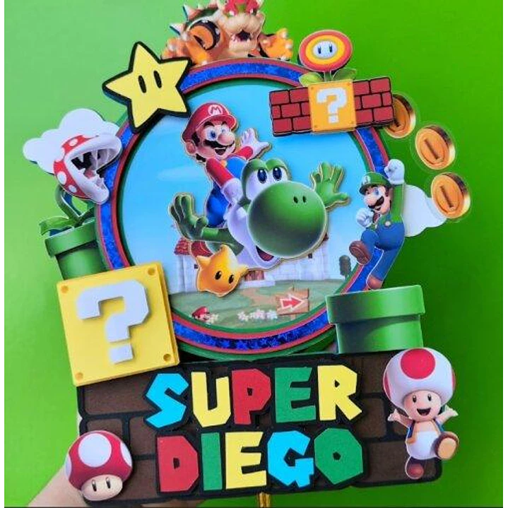 Arquivo de Corte Topo de Bolo Super Mario 24  | Studio 1