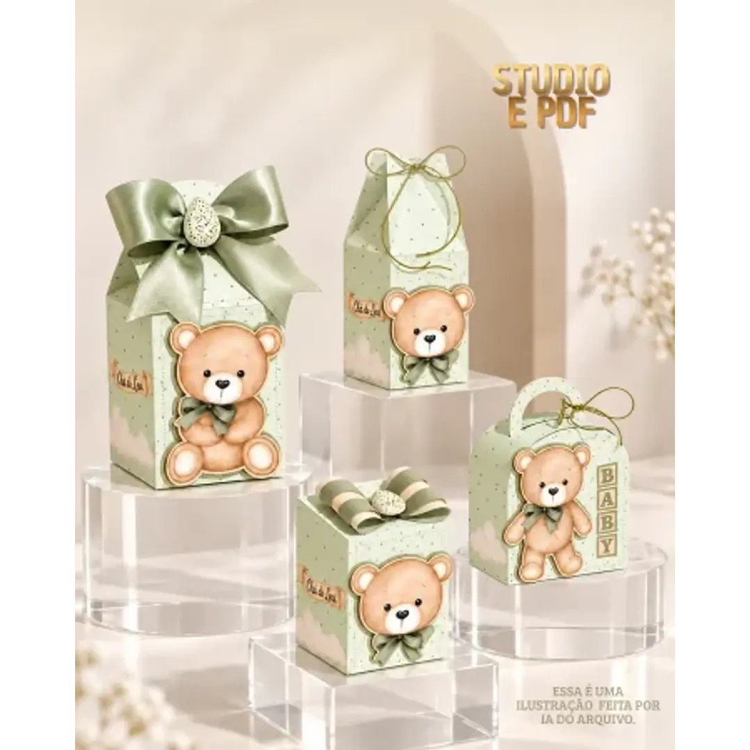Arquivo de Corte Kit Festa Chá de Bebê Ursinho 09 | Studio + PDF 1