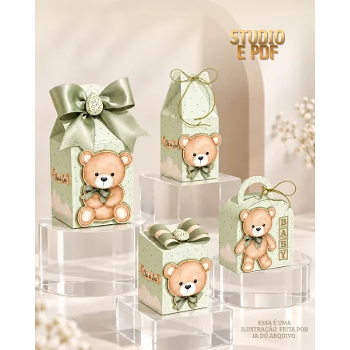 Arquivo de Corte Kit Festa Chá de Bebê Ursinho 09 | Studio + PDF 1