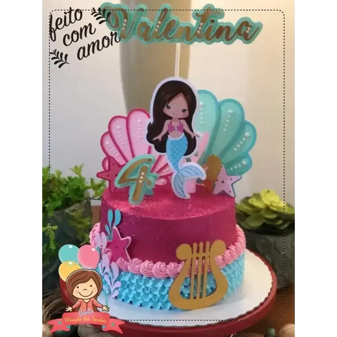 Arquivo de Corte Topo de Bolo Sereia 19 | Studio 1