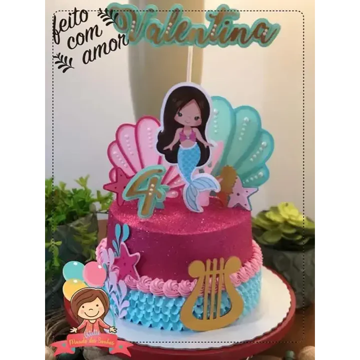 Arquivo de Corte Topo de Bolo Sereia 19 | Studio 1