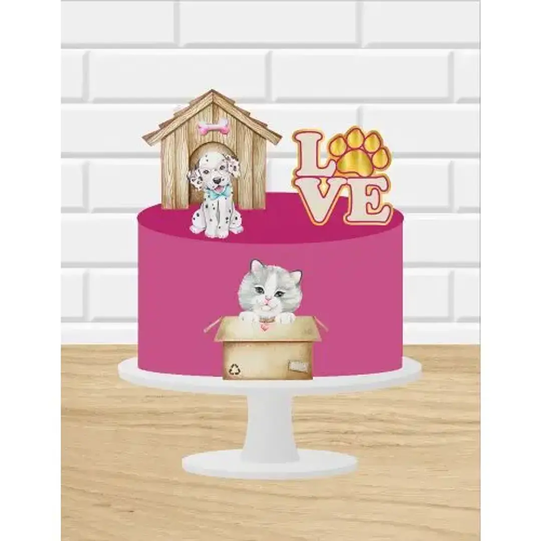 Arquivo de Corte Topo de Bolo Pets 4 | Studio 1