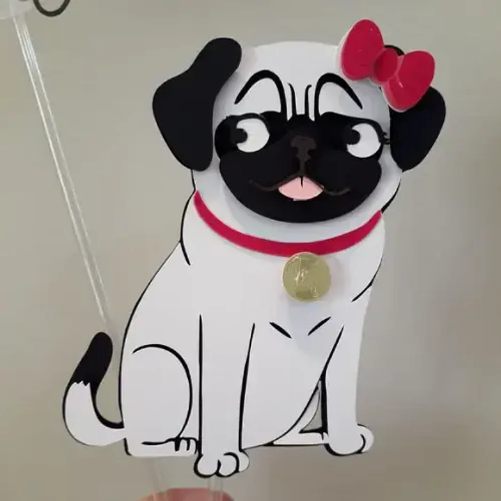Arquivo de Corte Topo de Bolo Pets Cachorrinho Pug 5 | Studio 1