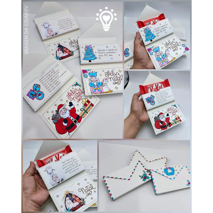 Arquivo Digital Cartas Porta Kit Kat Natal | Studio + PDF 1