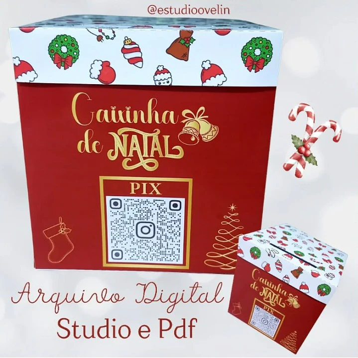 Arquivo de Corte Caixa Natalina  | Studio + PDF 1
