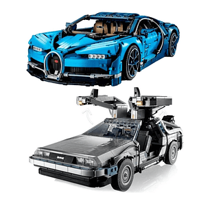 Bugatti Chiron - 3.599 Piezas + DeLorean Volver al Futuro - 1872 Piezas