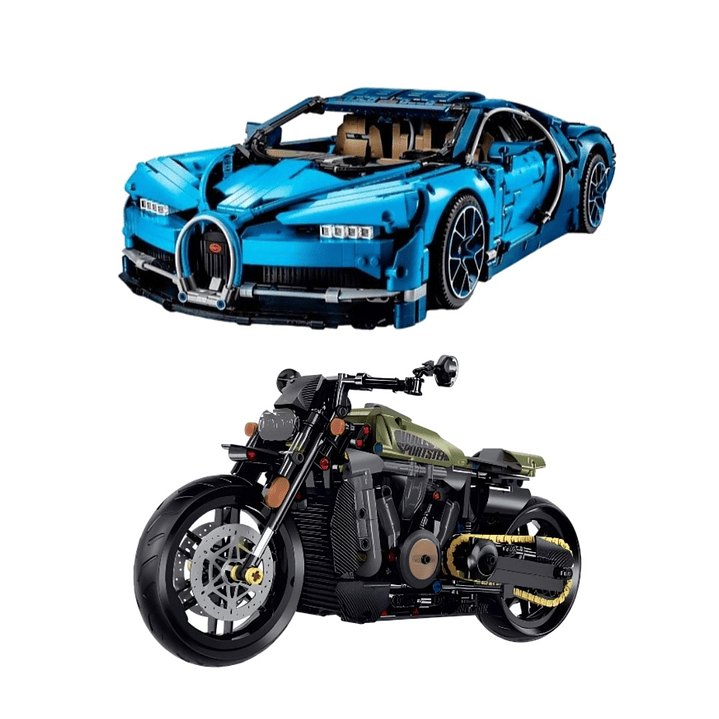 Bugatti Chiron - 3.599 Piezas o Lamborghini Sian - 3.696 Piezas + Moto de regalo 3