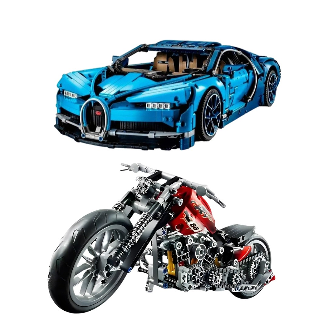 Bugatti Chiron - 3.599 Piezas o Lamborghini Sian - 3.696 Piezas + Moto de regalo 5