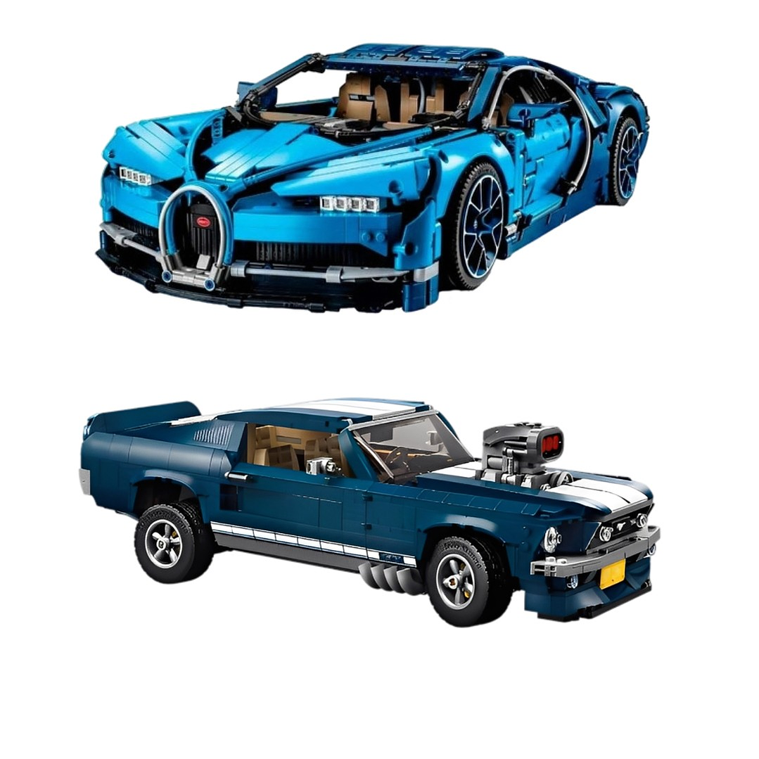 Bugatti Chiron - 3.599 Piezas + Ford Mustang - 1.471 Piezas 1