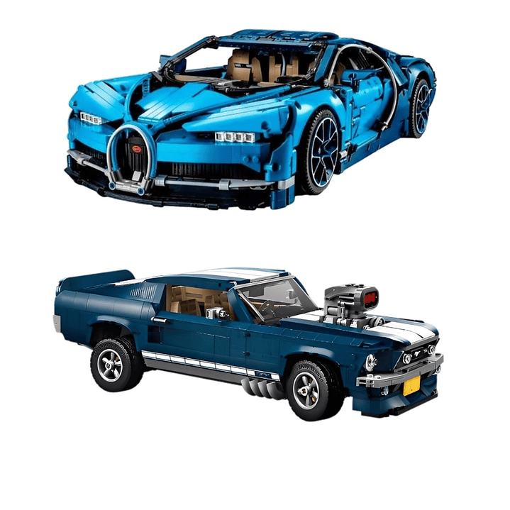 Bugatti Chiron - 3.599 Piezas + Ford Mustang - 1.471 Piezas 1