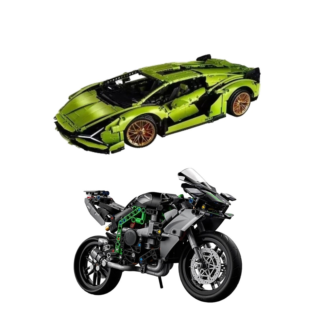 Bugatti Chiron - 3.599 Piezas o Lamborghini Sian - 3.696 Piezas + Moto de regalo 7