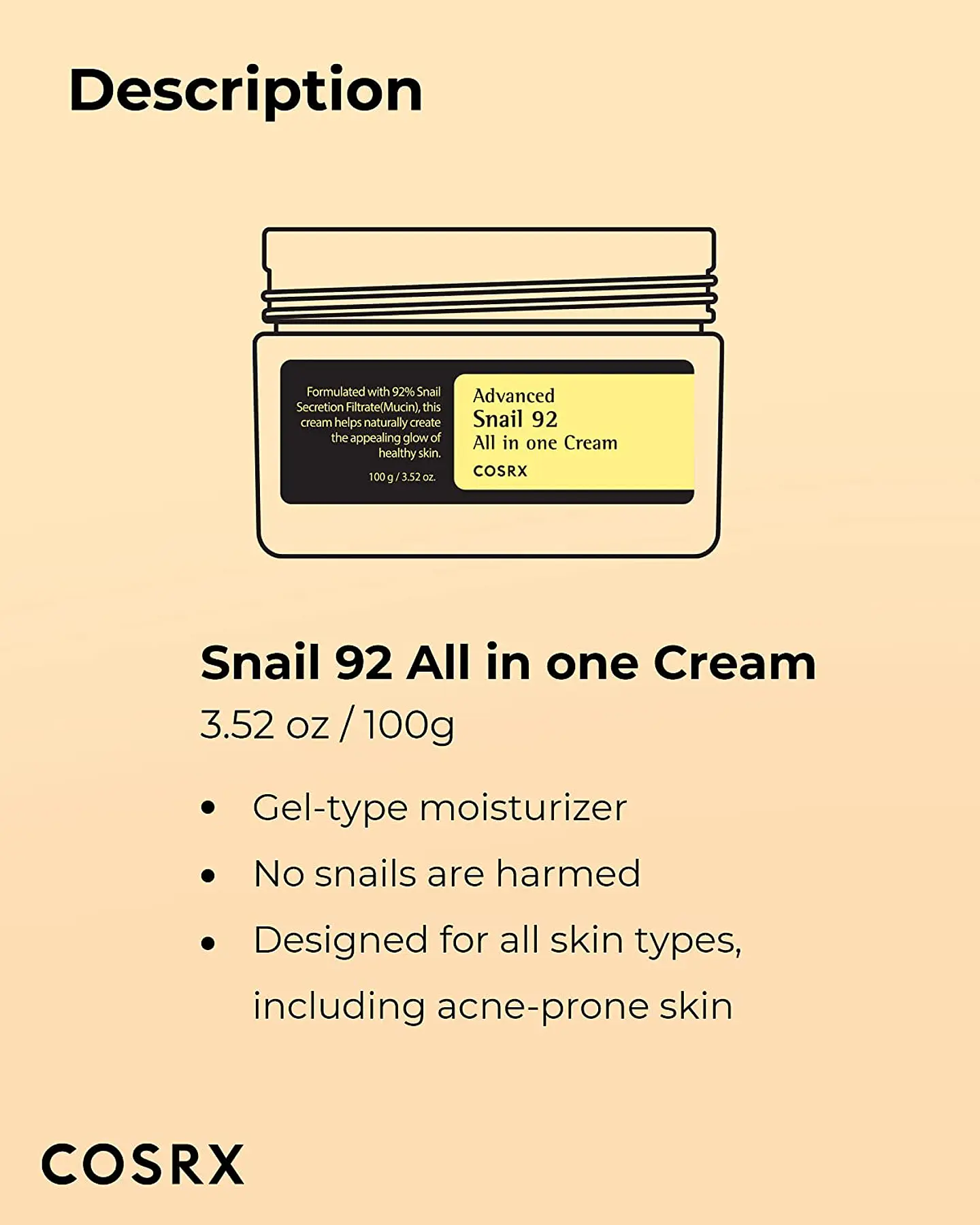 Advanced Snail 92 All in one Cream (COSRX) 100ml Crema 92% baba de caracol 9