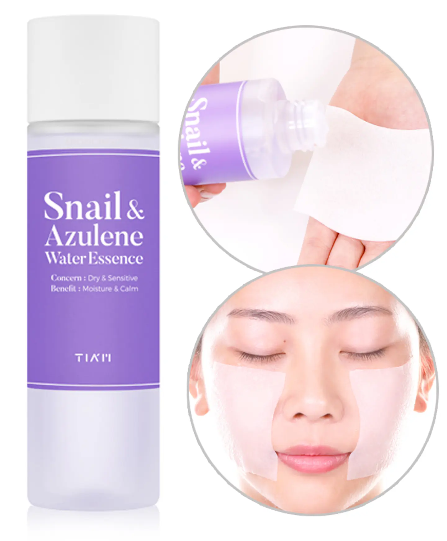 Snail & Azulene Water Essence (TIAM) - 180 ml Esencia 87% baba de caracol rosácea pieles sensibles 2