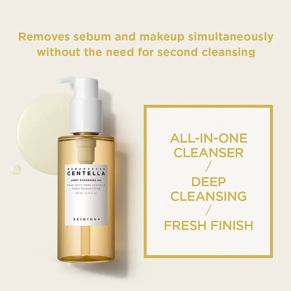 Madagascar Centella Light Cleansing Oil (SKIN1004) - 200ml Limpiador oleoso calmante pieles sensibles 5