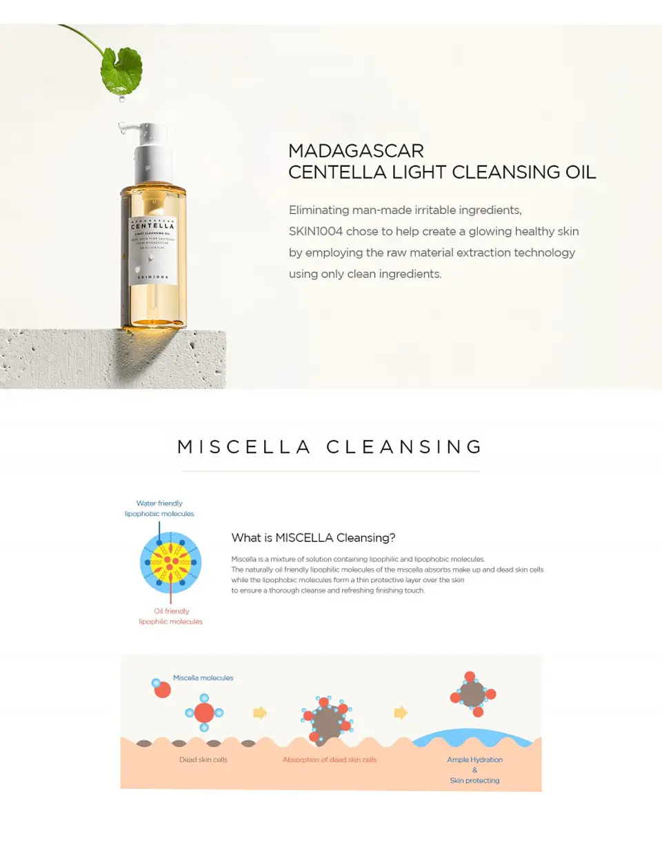 Madagascar Centella Light Cleansing Oil (SKIN1004) - 200ml Limpiador oleoso calmante pieles sensibles 8