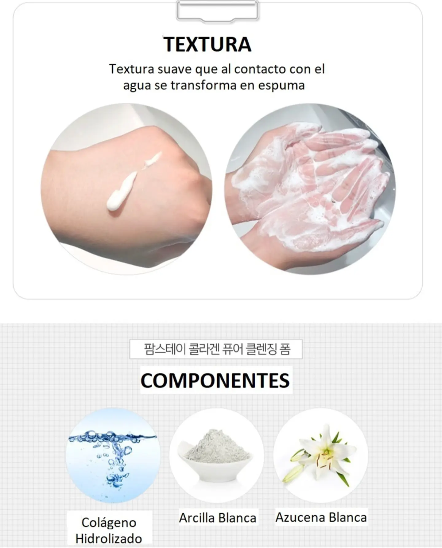 Collagen Pure Cleansing Foam (Farm Stay) - 180ml Espuma limpiadora antienvejecimiento 5