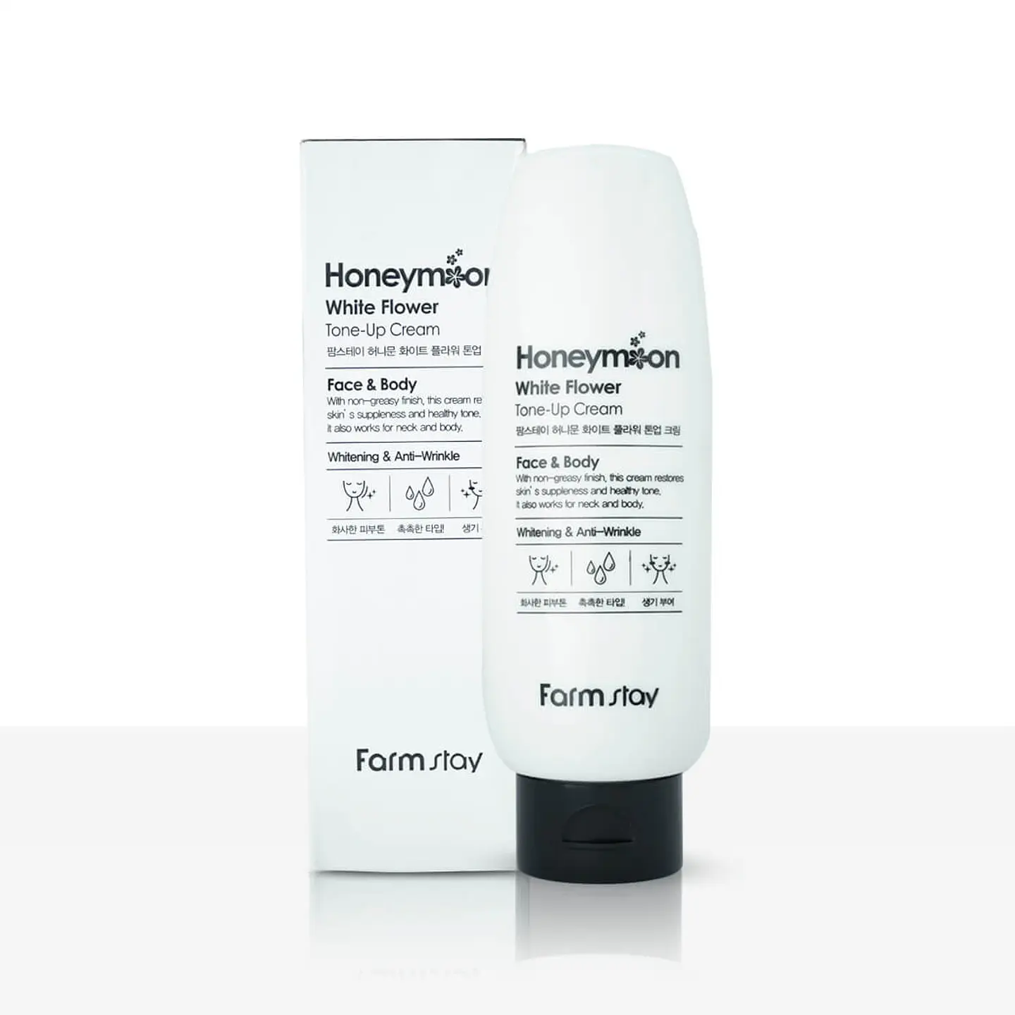 Honeymoon White Flower Tone-Up Cream (Farm Stay) - 150ml Crema aclarante con niacinamida y extracto de flores blancas 7