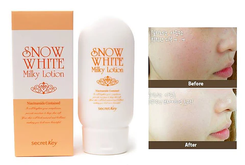 PRÓXIMAMENTE Snow White Milky Lotion (Secret Key) - 120 ml Loción aclarante para cuerpo y rostro pieles sensibles