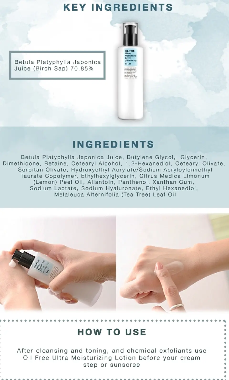 Oil Free Ultra Moisturizing Lotion with Birch Sap (COSRX) - 100 ml Loción para pieles grasas y sensibles libre de aceite 5