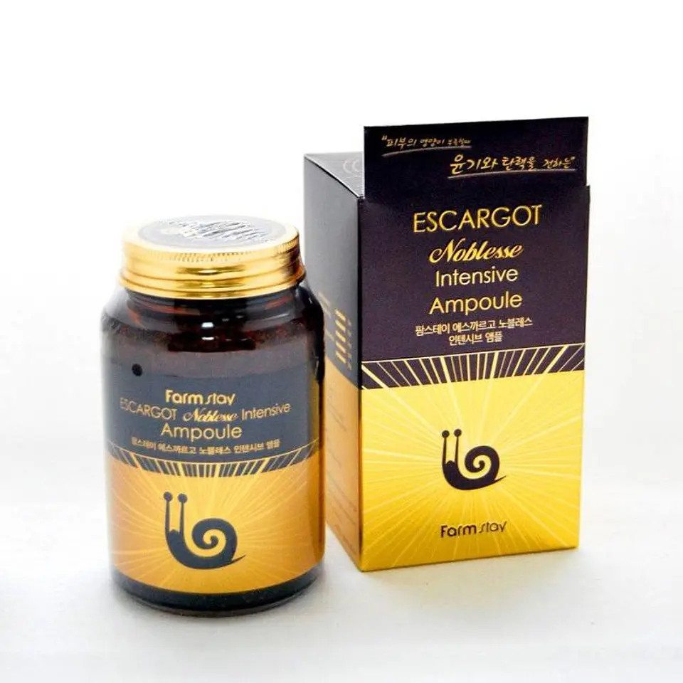 Escargot Noblese Intensive Ampoule (Farm Stay) - 250ml Serum baba caracol regenerador y cicatrizante 3