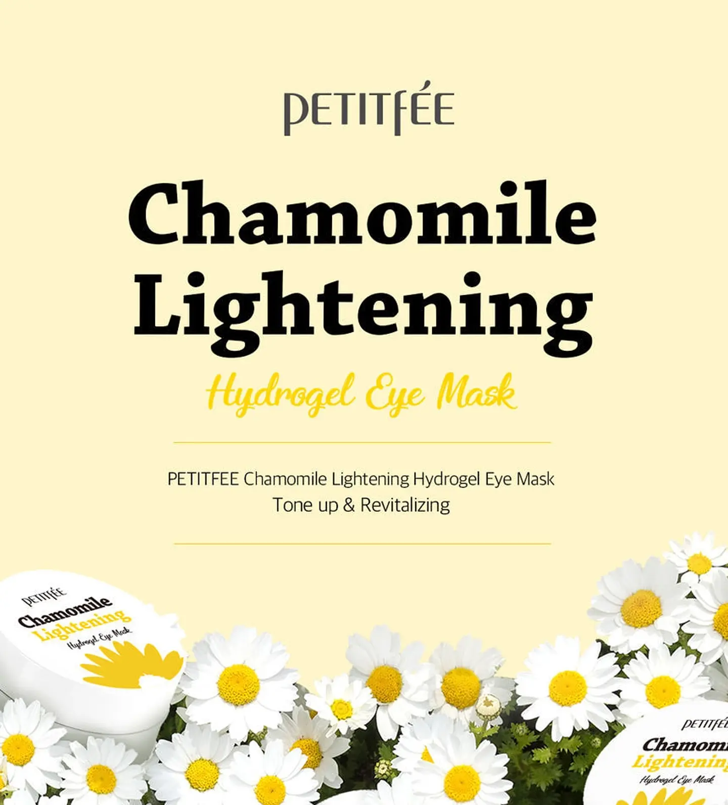 Chamomile Lightening Hydrogel Eye Mask (PETITFEE) - Parches aclarantes y desinflamantes ojeras oscuras  1