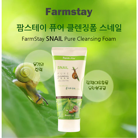 Snail Pure Cleansing Foam (Farm Stay) - Espuma Limpiadora Baba de Caracol