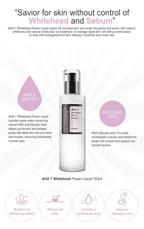AHA 7 Whitehead Power Liquid (COSRX) - 100ml Esencia Exfoliante 