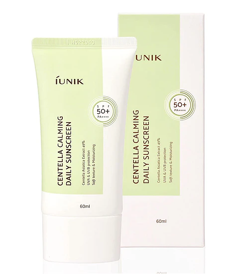 Centella Calming Daily Sunscreen SPF 50+, PA++++ (IUNIK) - 60ml Protector solar calmante 49% centella asiática