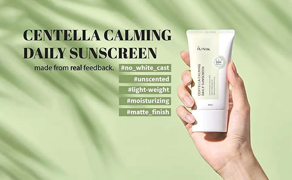 Centella Calming Daily Sunscreen SPF 50+, PA++++ (IUNIK) - 60ml Protector solar calmante 49% centella asiática 4