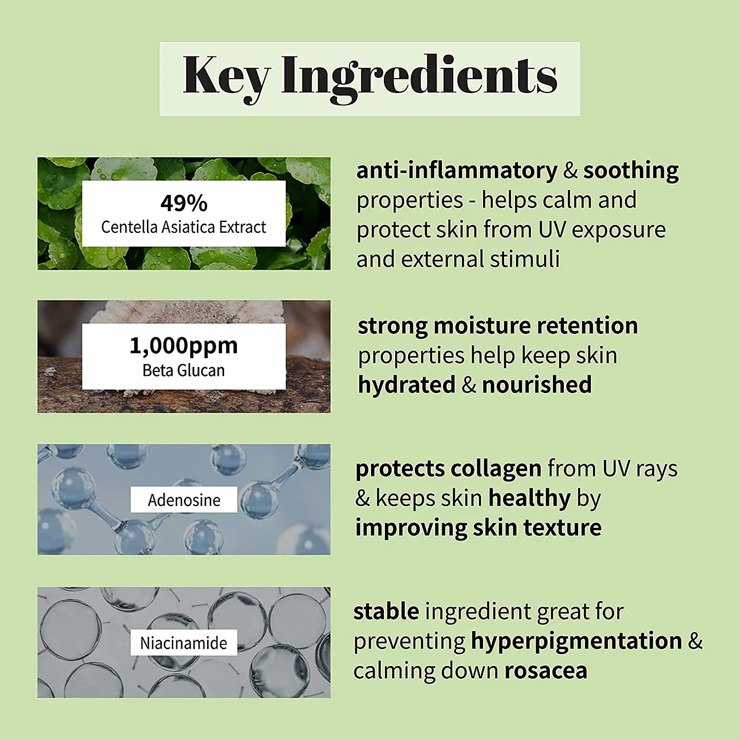 Centella Calming Daily Sunscreen SPF 50+, PA++++ (IUNIK) - 60ml Protector solar calmante 49% centella asiática 6