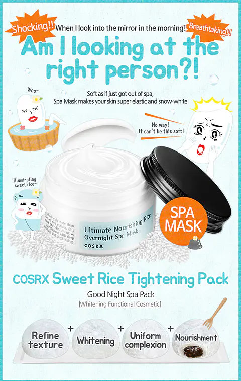 PRÓXIMAMENTE Ultimate Nourishing Rice Overnight Spa Mask (COSRX) - 60ml Mascarilla nocturna aclarante e hidratante